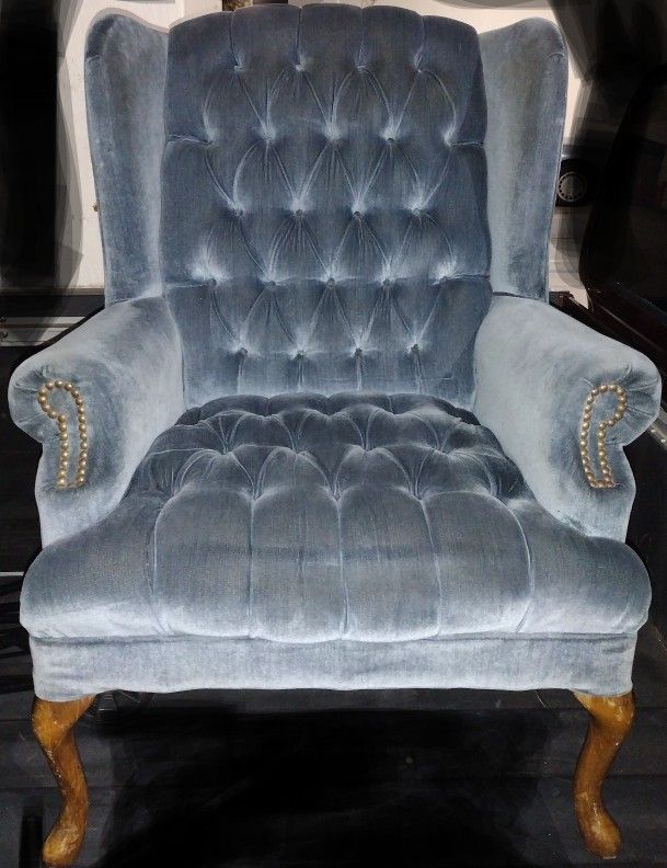 Nice Blue Wingback Chair