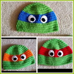 Crochet ninja turtles hats