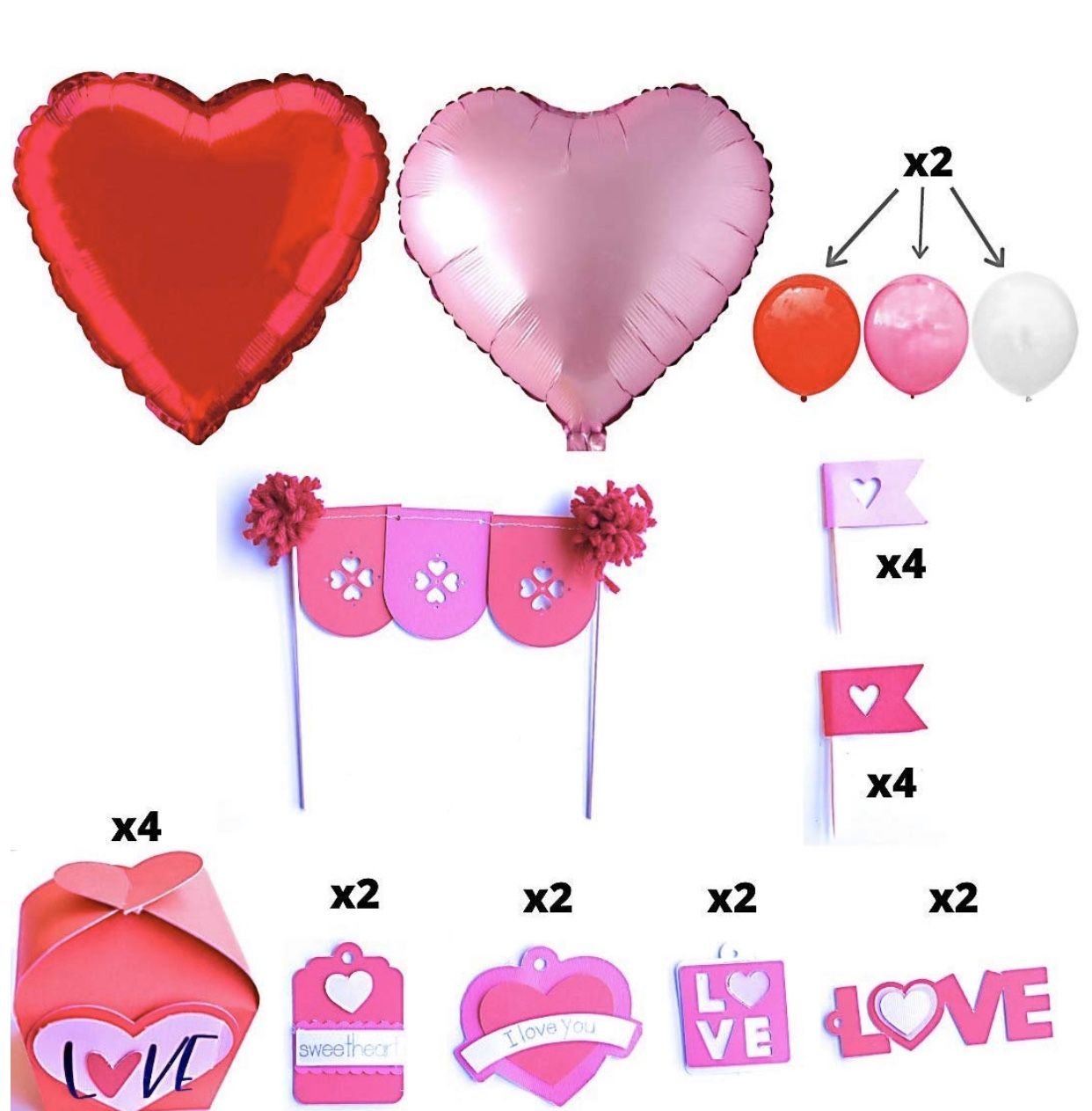 Valentines decoration 29 pieces kit (customized)