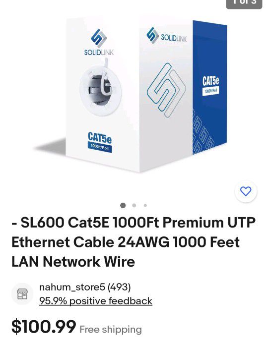 Ethernet Cable (Solidlink)
