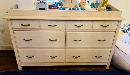 Pottery barn Wide Wood Dresser with Changing Topper