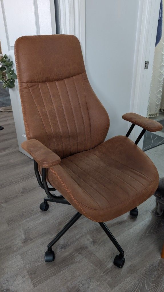 Brown Suede Office Chair