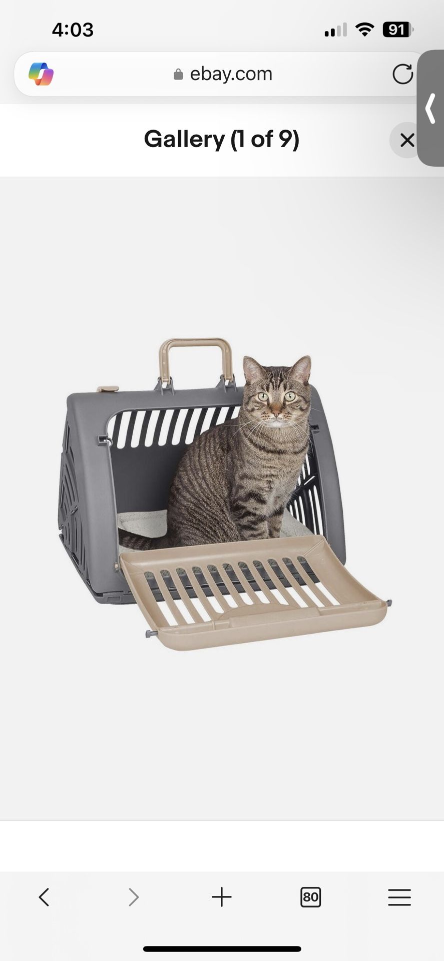 SportPet Designs Foldable Travel Cat Carrier with A Bed - Front Door Plastic Collapsible Carrier - Shipping available