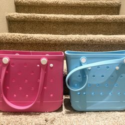 💲10/each。Medium Beach Bag, Waterproof Rubber Beach Bag, Washable Open Tote Bag Durable Tote Travel Bags for Outdoor