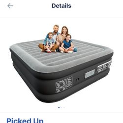 Air  Matress Xsleep 20" Queen Air Mattress with Built in Pump  Grey