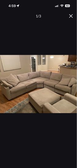 🚚FREE CURBSIDE DELIVERY🚚 ✨XL Beige Sectional couch with ottoman & chair✨