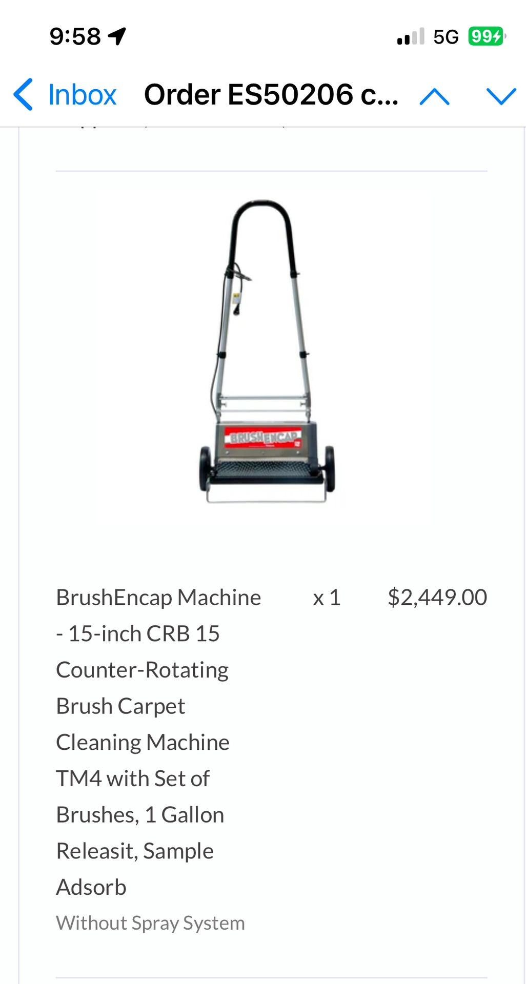 BrushEncap Machine - 15-inch CRB 15 Counter-Rotating Brush Carpet Cleaning Machine TM4