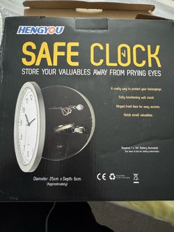 Hengyou Safe Clock Hidden Storage Wall Clock for ($12)