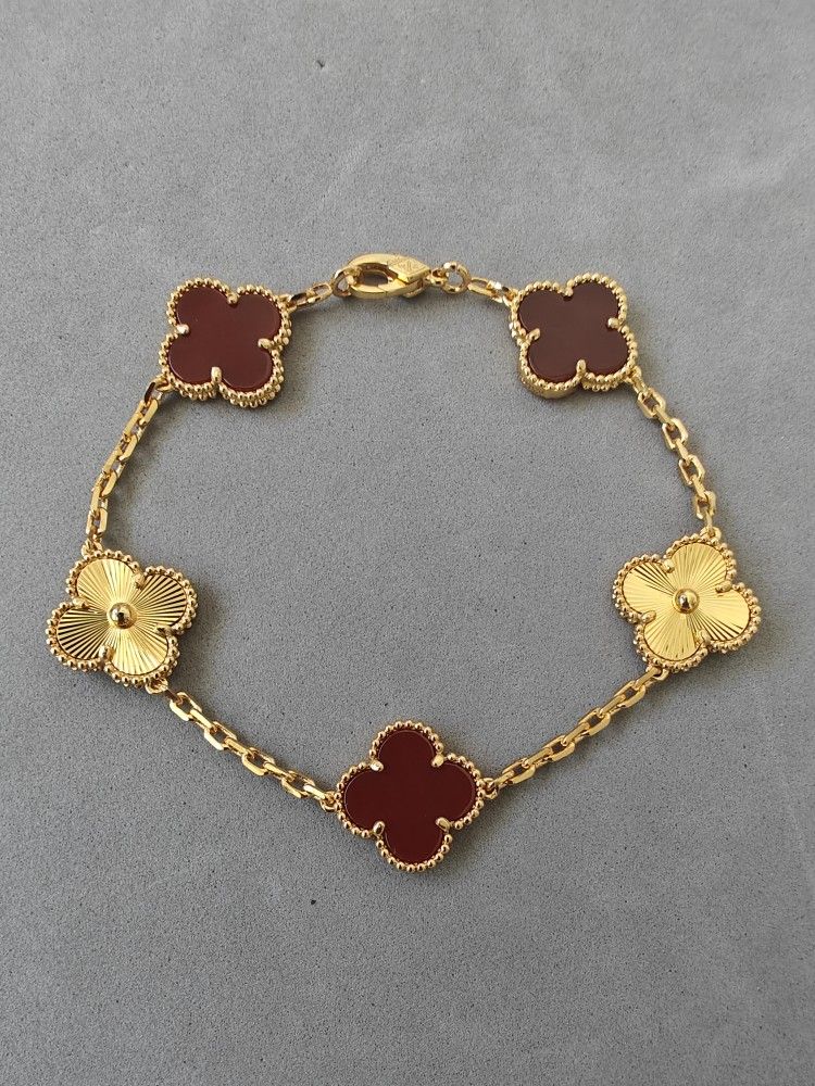 VCA Bracelet 18k White And Gold Plated Unisex 19cm Long