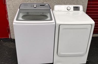LARGE XL SAMSUNG TOP LOAD WASHER AND DRYER SET 