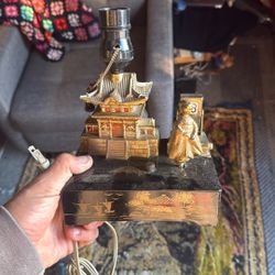 Authentic Japanese Lamp And Calendar With Scene 