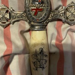 Vintage masonic knights Templar ceremonial sword