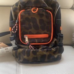 NWT $1190 BURBERRY Animal-Print Nylon Cross-Body Backpack (contact info removed) A39 Green