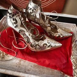 Gold Red Bottom Heels 