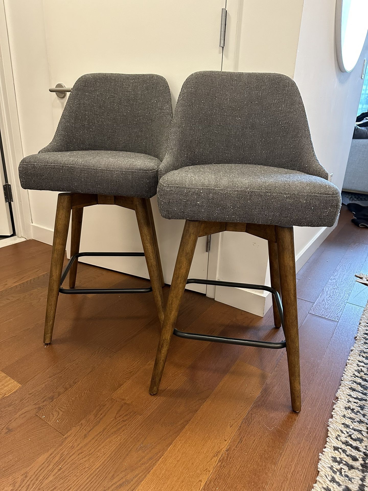 West Elm Mid Century Modern Swivel Counter Stools