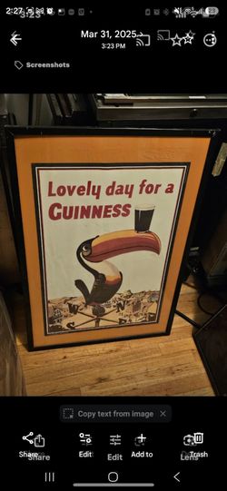 Framed Guinness promotion