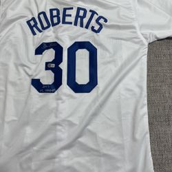 Dave Roberts Autographed/Signed Custom Jersey - Beckett Coa - L.A. Dodgers