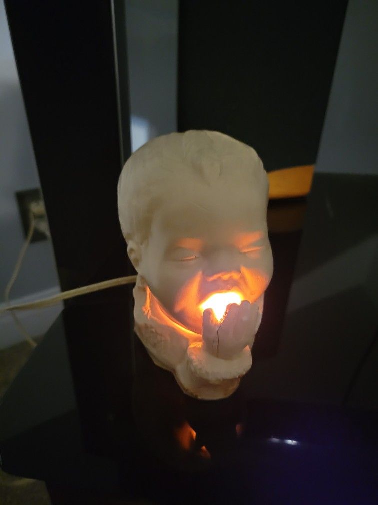 Vintage Baby Yawning Nursery Lamp...1940s Era