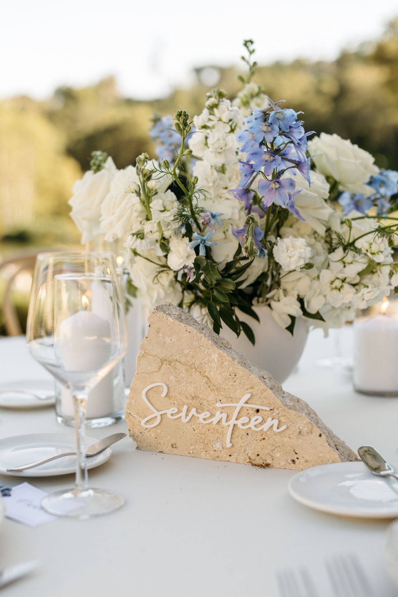 Wedding Table Numbers - Travertine 