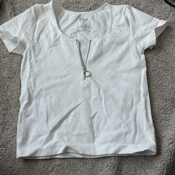 white zipper top never worn