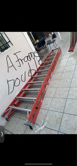 Excellent condition, different sizes heavy duty double size fiberglass, Ladders