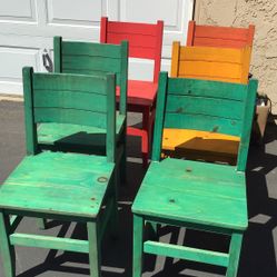 Wooden Chairs 6 Total