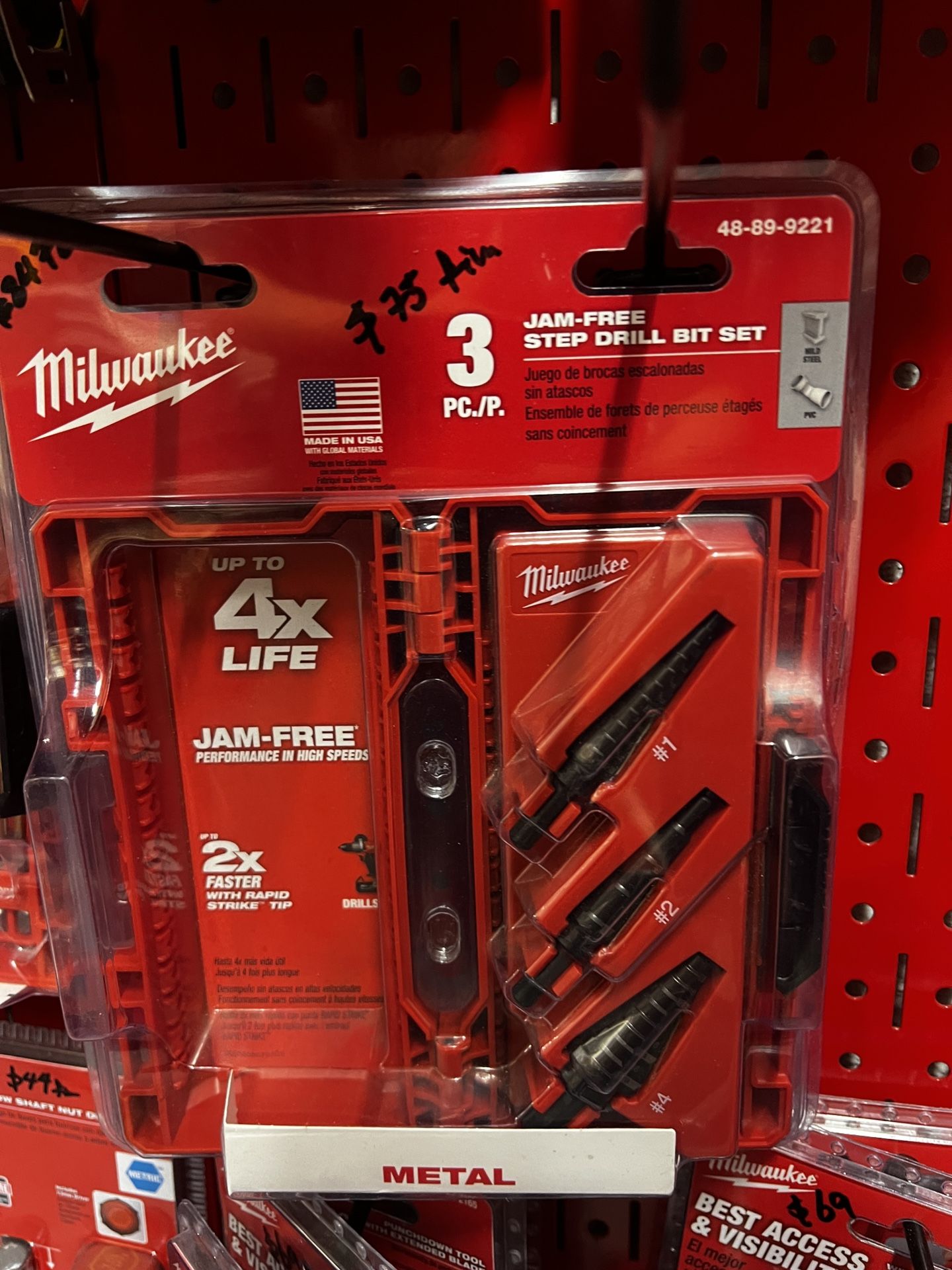 Milwaukee 3 Pcs Jam Free Step Drill Bit Set