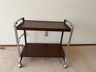 Vintage Style 2-Tier Rolling Bar Cart