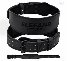 Elefans Fitness Black Leather Weightlifting Belt| All sizes