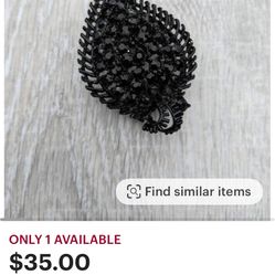 Vintage Black Brooch From Japan