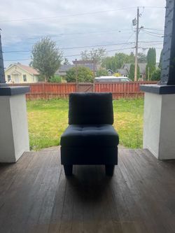 Navy Blue Single Armless Chair
