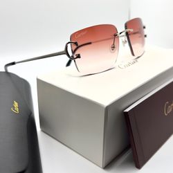 Cartier Big C Platinum/Red Buffs Buffalo Horn Buffs Glasses PRICE FIRM