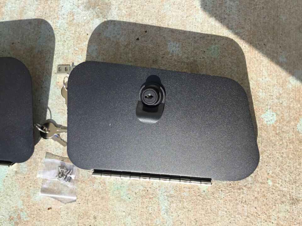 Black Evolution Golf Cart Kit - Dash Pair LOCKABLE Glove box doors door with lock and key