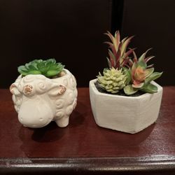 Small Fake Succulent Planter Decorations
