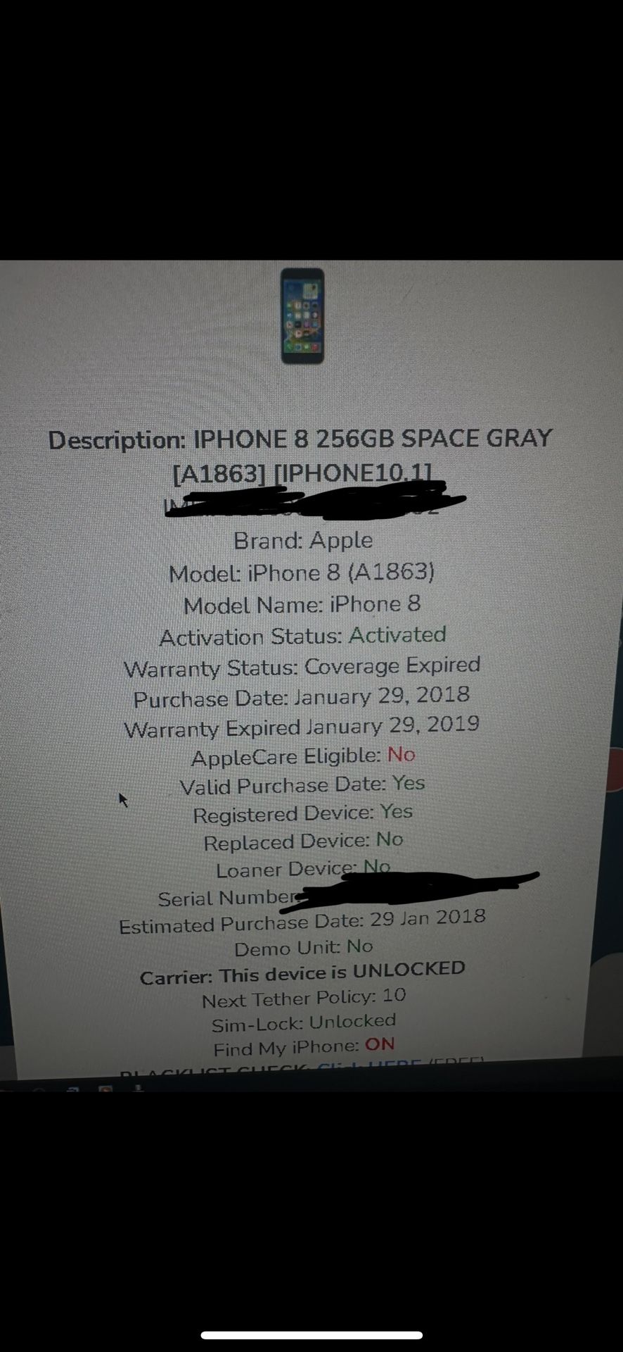 2 iPhones (8 256gb) (Xr 64gb)