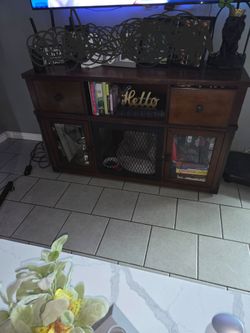 Tv stand and small dog crate