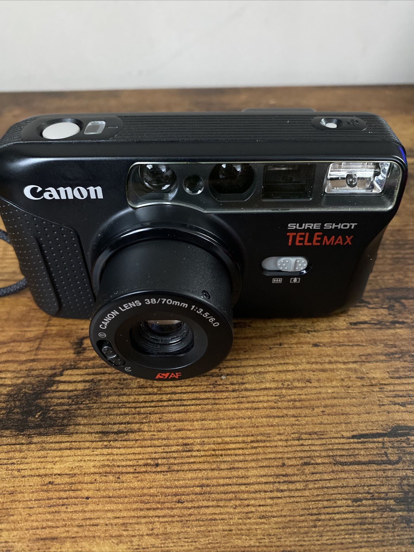 Canon Sure Shot Telemax 35mm Film Point & Shoot Camera WORKS BATTERY DOOR BROKE