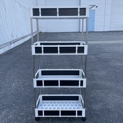 9 X 16 X 36– 4 Tray Rolling Storage Cart. 3 Feet Tall