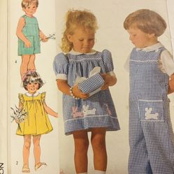 Vintage Girls Boys Sets  Simplicity 7353 Size 2 Pre Owned