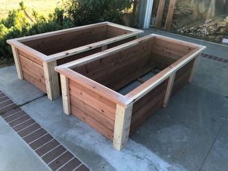 3 4 5ft long 11 inch privacy wall wide Hand made Garden bed raised elevated planter box with legs cedar redwood for Vegetables and Herbs Carrots