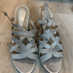 Silver Glitter Heels