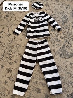 Kids Prisoner Halloween Costume Size M 8/10