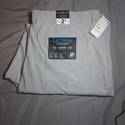 JF Ferrar Ultra Comfort Pants Stretch Adjustec Mens 44X32 Gray 