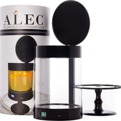 New ALEC Clear Hurricane Candle Holder & Extinguisher, Black, Large  Home Decor House  Candlestick