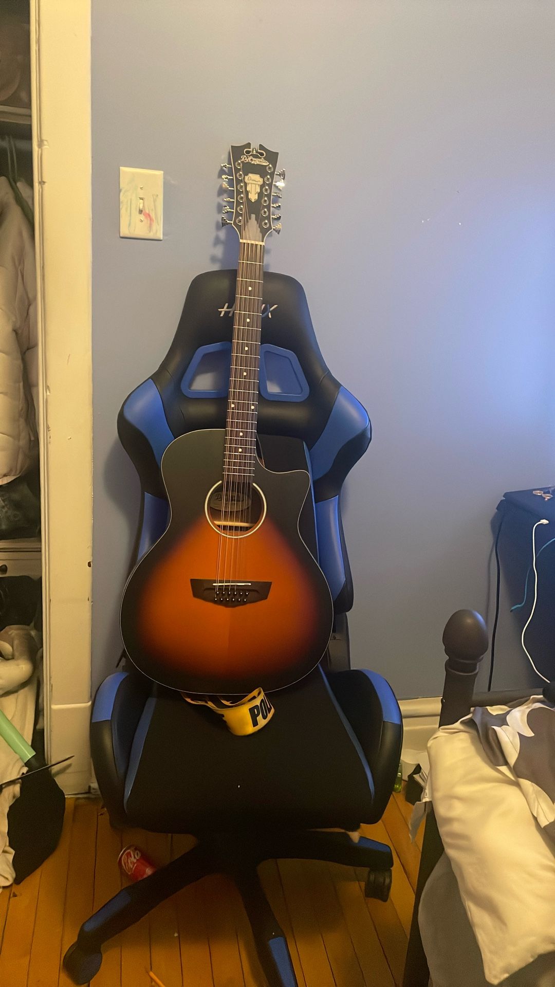 Dangelico 12 String Acoustic/eletric Guitar With Built In Tuner And Strap