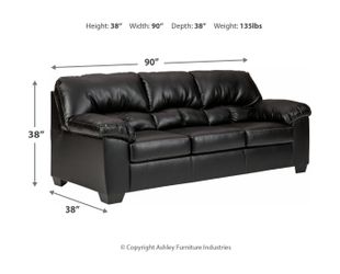 Black leather sofa