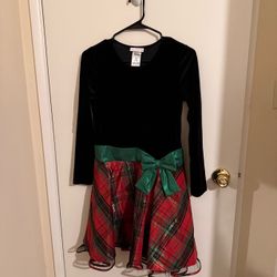 Girls Holiday Velvet Plaid Dress