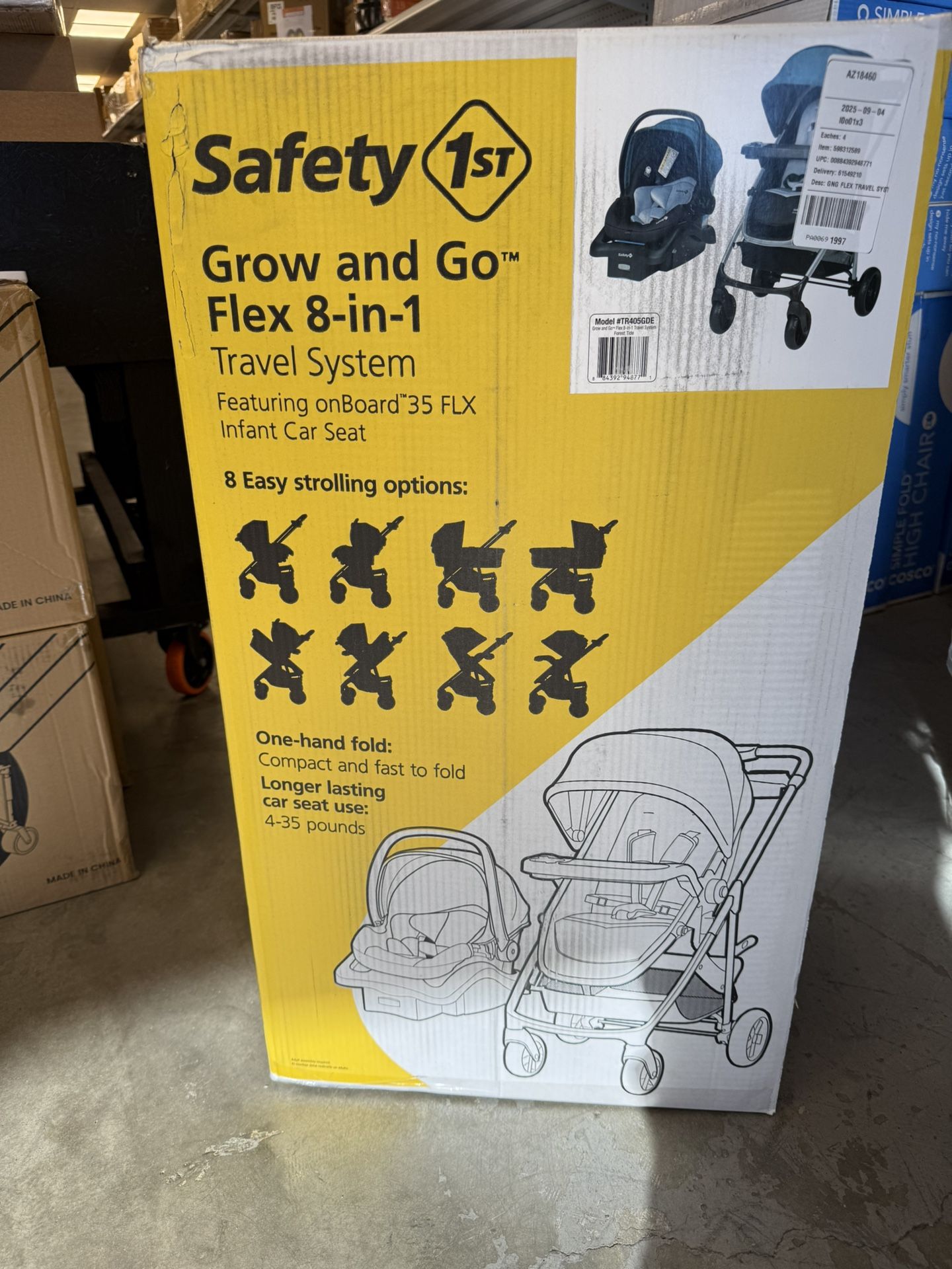 Safety 1st Grow and Go Flex 8-in-1 Modular Travel System, Forest Tide, Toddler, Unisex
