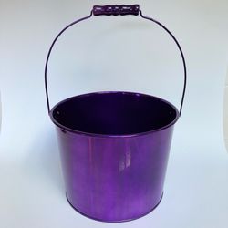 Iridescent Purple Metal Halloween Pail/Bucket