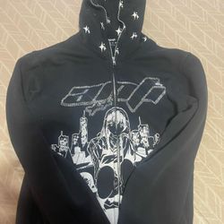 Anti Black & white Evisu zip up hoodie #streetwear